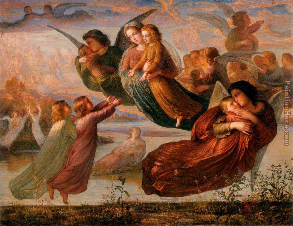 Le Poeme de l'ame - Souvenirs du ciel painting - Anne-Francois-Louis Janmot Le Poeme de l'ame - Souvenirs du ciel art painting